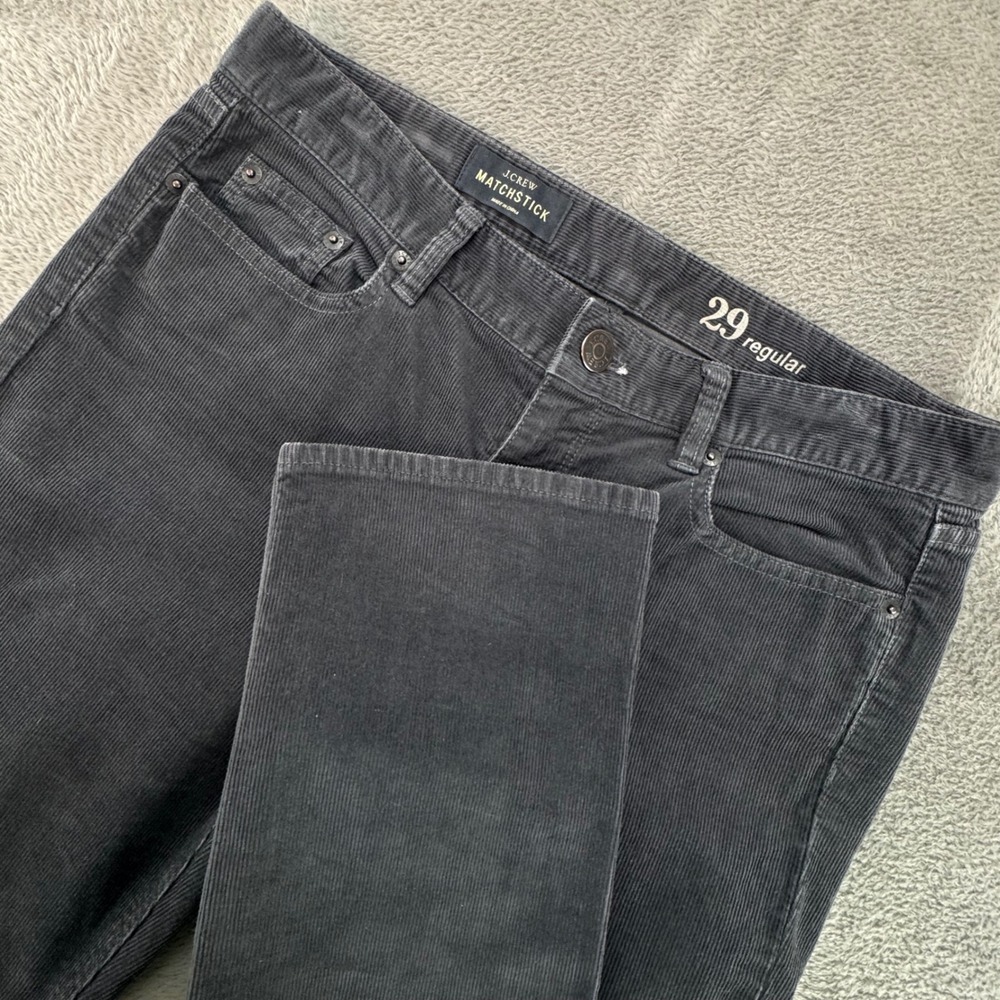 J Crew Matchstick Corduroy Pants Women Size 29 Regular Gray Slim Cotton Spandex